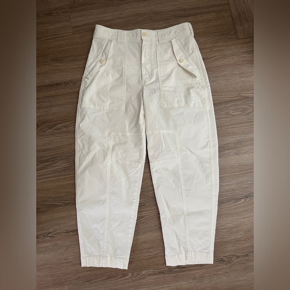 BANANA REPUBLIC - white barrel utility pant